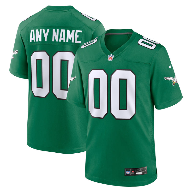 Philadelphia Eagles Kelly Green Alternate Custom Game Jersey