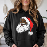 African American Santa Sweatshirt, Black Santa Claus Hoodie, Black Santa Christmas Hoodie, Retro Melanin Holiday Hoodie, Festive Winter Present