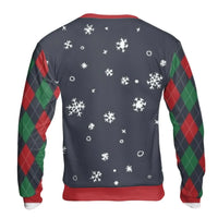 Argyle Golfer Holiday Sweater, Santa Golfing Ugly Christmas Sweatshirt, Humorous Golf Xmas Crewneck, Sports Lover Winter Pullover Present