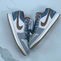 Low Top Sneakers, Gray White Colorway, Lace Up Design, Casual Gift for Sneaker Fans