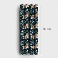 Christmas Mountain Lion Gift Wrap, Watercolor Cougar Wrapping Paper, Holiday Wildlife Present Wrap, Winter Forest Christmas Wrapping Paper