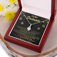 14k White Gold Ribbon Pendant, Soulmate Christmas Necklace for Wife or Girlfriend, Alluring Beauty Romantic Necklace, Holiday Jewelry