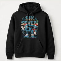 Humorous Brainrot Meme Sweatshirt, Six Seven Christmas Hoodie, Gen Z Holiday Hooded Pullover, Viral Xmas Graphic Hoodie, Teen Meme Present