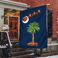 Santa Sleigh Palmetto Tree Yard Flag, South Carolina Christmas Garden Flag, Double-Sided Holiday Lawn Flag, SC Festive Porch Banner