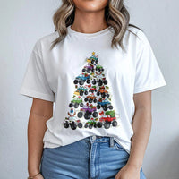 Humorous Xmas Truck T-Shirt, Monster Truck Christmas Tree T-Shirt, Holiday Off Road Graphic Tee, Boys Monster Truck T-Shirt, Xmas Present