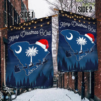 Double-Sided Palmetto Tree Santa Hat Yard Flag, South Carolina Merry Christmas Y'all Garden Flag, Southern Holiday Lawn Flag