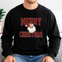Retro Holiday Graphic Crewneck, Vintage Santa Christmas Sweatshirt, Festive Winter St Nick Sweater, Comfy Xmas Party Pullover Present