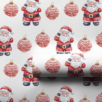 Humorous Science Christmas Gift Wrap, Watercolor Santa Brain Wrapping Paper, Brain Ornament Holiday Paper, Medical Student Gift Wrapping Roll