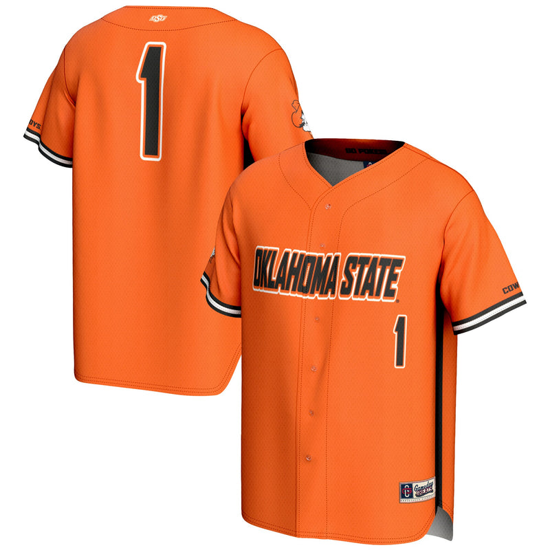 #1 Oklahoma State Cowboys Lightweight Baseball Fashion Jersey - Orange