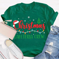 Festive Holiday Tree Lunch Lady Shirt, Christmas Cafeteria Crew T-Shirt, School Cafeteria Staff Christmas Tee