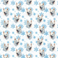 Watercolor Snowflake Winter Gift Wrap, White Shepherd Wrapping Paper, Christmas Dog Wrapping Paper, Pet Lover Holiday Gift Wrap Roll