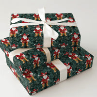 Green Country Western Gift Wrap, Cowboy Santa Christmas Wrapping Paper, Rustic Cowboy Boots Santa Wrapping Paper, Holiday Gift Wrap Roll