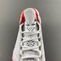 Low Top Sneakers, White Red Colorway, Lace Up Design, Casual Gift for Sneaker Fans