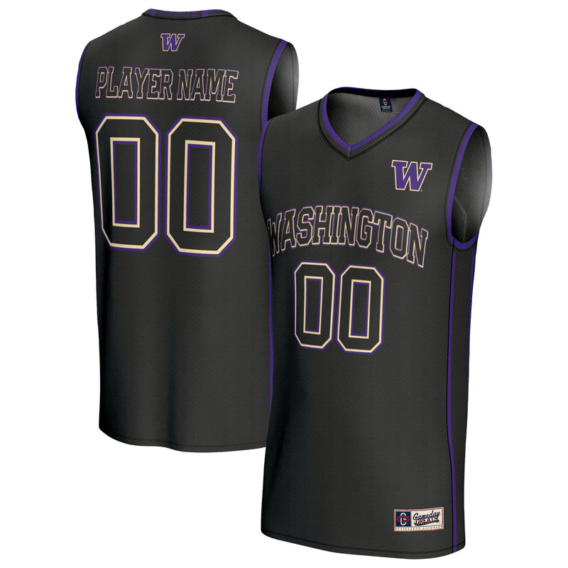 Washington Huskies Lightweight Collegiate Basketball NIL Pick-A-Player Fashion Jersey - Black