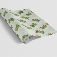Adorable Dinosaur Gift Wrap, Santa TRex Christmas Wrapping Paper, Dino Holiday Wrapping Paper, Kids Christmas Present Paper, Dinosaur Gift Wrap
