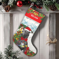 Custom Name Dog Lover Holiday Stocking, Personalized Greyhound Christmas Stocking, Adorable Sighthound Winter Stocking, Fireplace Mantle Decor