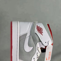 High Top Sneakers, Gray White Colorway, Lace Up Design, Casual Gift for Sneaker Fans