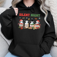 Veterinary Christmas Hoodie, Silent Night Vet Med Hoodie, Vet Tech Hooded Sweatshirt, Humorous Vet Student Pullover Hoodie, Xmas Present for Vet