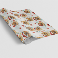 Adorable Santa Dog Gift Wrap, Pomeranian Christmas Wrapping Paper, Festive Puppy Wrapping Paper, Holiday Pet Lover Gift Wrap, Pom Present Paper