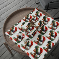 Afro Christmas Gift Wrap, Black Woman Santa Hat Wrapping Paper, Black Santa Holiday Wrapping Paper, African American Present Wrap Roll