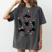 Humorous Holiday Kitten Shirt, Christmas Cat T-Shirt, Adorable Xmas Cat Graphic Tee, Animal Lover Christmas T-Shirt, Winter Holiday Cat Shirt