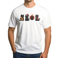 Festive Holiday Cat Christmas Shirt, Black Cat Christmas T-Shirt, Adorable Kitten Xmas Graphic Tee, Retro Christmas Cat T-Shirt, Cat Lover Present