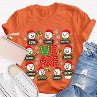 Festive Christmas Holiday Graphic Tee, Christmas Caring Love Kindness Shirt, Adorable Kindness Xmas T-Shirt, Family Christmas Vacation Present Tee