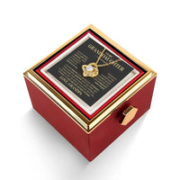 Rotating Rose Box Pendant, Granddaughter Love Knot Necklace, CZ Crystal Jewelry, Meaningful Birthday Present from Grandpa, Christmas Present