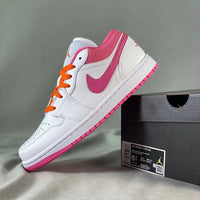Low Top Sneakers, White Pink Colorway, Lace Up Design, Casual Gift for Sneaker Fans