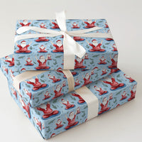 Meditating Santa Claus Gift Wrap, Yoga Santa Wrapping Paper, Zen Santa Christmas Paper, Fitness Present Wrap, Yoga Lover Holiday Gift Wrap