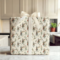 Medieval Drummers Pipers Gift Wrap, Vintage Christmas Musicians Wrapping Paper, Traditional Caroler Wrapping Paper, Holiday Gift Wrap Roll