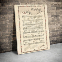 Vintage Christmas Carol Canvas Print, O Holy Night Sheet Music Canvas Art, Christian Hymn Wall Decor, Digital Download