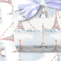 Watercolor Eiffel Tower Gift Wrap, Paris Christmas Wrapping Paper, Parisian Holiday Wrapping Paper, French Winter Wonderland Gift Wrap Roll