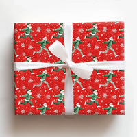 Camo Tracksuit Santa Claus Gift Wrap, Running Santa Wrapping Paper, Humorous Fitness Santa Holiday Paper, Christmas Gift Wrapping Paper Roll