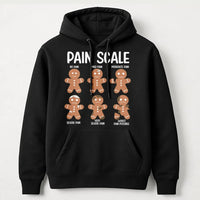Humorous Christmas Cookie Nurse Hoodie, Pain Scale Gingerbread Man Hoodie, Medical Doctor Hoodie, Xmas Holiday Sweatshirt, RN Hospital Present