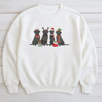 Festive Labrador Retriever Sweatshirt, Christmas Black Lab Sweatshirt, Holiday Dog Lover Sweatshirt, Adorable Xmas Dog Graphic Crewneck Present