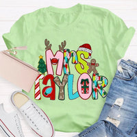 Personalized Christmas T-Shirt, Custom Christmas Tree Shirt, Holiday Tree Graphic Tee, Matching Family Christmas Shirt, Xmas Holiday Present
