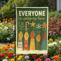 Inclusive Christmas Yard Flag, Everyone Is Welcome Here Garden Flag, Holiday Winter Lawn Banner, Seasonal Porch Flag, Xmas Home Decor
