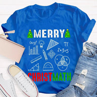 Math Holiday Equation Graphic Tee, Merry Christmath Humorous Math Teacher Shirt, STEM Educator Christmas T-Shirt, Math Lover Xmas Present