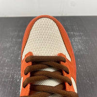 Low Top Sneakers, Orange White Colorway, Lace Up Design, Casual Gift for Sneaker Fans