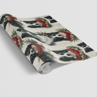 Festive Holiday Dog Gift Wrap, Border Collie Christmas Wrapping Paper, Adorable Winter Puppy Wrapping Paper, Dog Lover Xmas Gift Wrap Roll