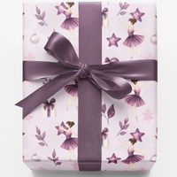 Christmas Dancer Gift Wrap, Sugar Plum Ballerina Wrapping Paper, Whimsical Holiday Wrapping Paper, Nutcracker Ballet Gift Wrap Roll