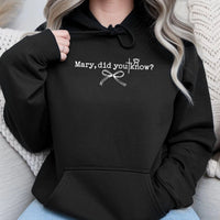Christian Christmas Minimalist Hoodie, Mary Did You Know Hoodie, Religious Holiday Song Graphic Hooded Sweatshirt, Faith Xmas Pullover Present