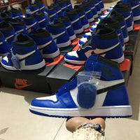 Retro High Top Sneakers, Blue White Colorway, Lace Up Design, Casual Gift for Sneaker Fans