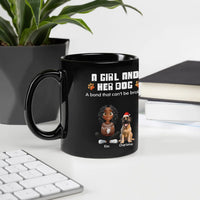 Custom Girl and Dog Illustration Coffee Mug, Personalized Dog Mom Mug, Adorable Pet Lover Ceramic Mug, Holiday Christmas Present for Dog Mom