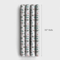 Pink and Teal Christmas Gift Wrap, Watercolor Nutcracker Wrapping Paper, Whimsical Holiday Soldier Wrapping Paper, Winter Wrapping Paper