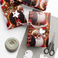 Afrocentric Christmas Gift Wrap, Black Santa Wrapping Paper, African American Santa Wrapping Paper, Inclusive Holiday Gift Wrapping Paper