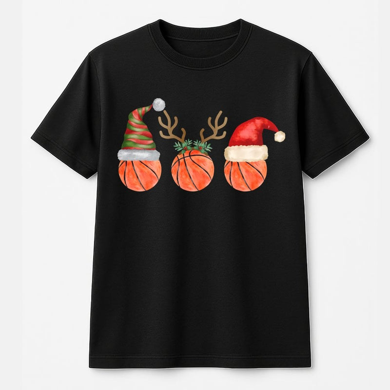 Santa Hat Reindeer Basketball Shirt, Basketball Christmas T-Shirt, Holiday Graphic Tee, Christmas Basketball Player Tee, Sports Fan Present