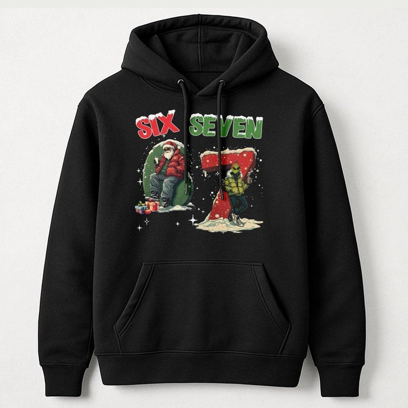 Humorous Santa Alien Christmas Sweatshirt, 67 Christmas Meme Hoodie, 67 Meme Holiday Pullover, Retro Christmas Alien Sweater, Gen Z Hoodie