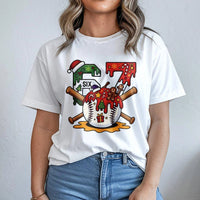 Festive Number 67 Baseball Shirt, Christmas Baseball 67 T-Shirt, Holiday Sports Graphic Tee, Baseball Player Christmas T-Shirt, Coach Present